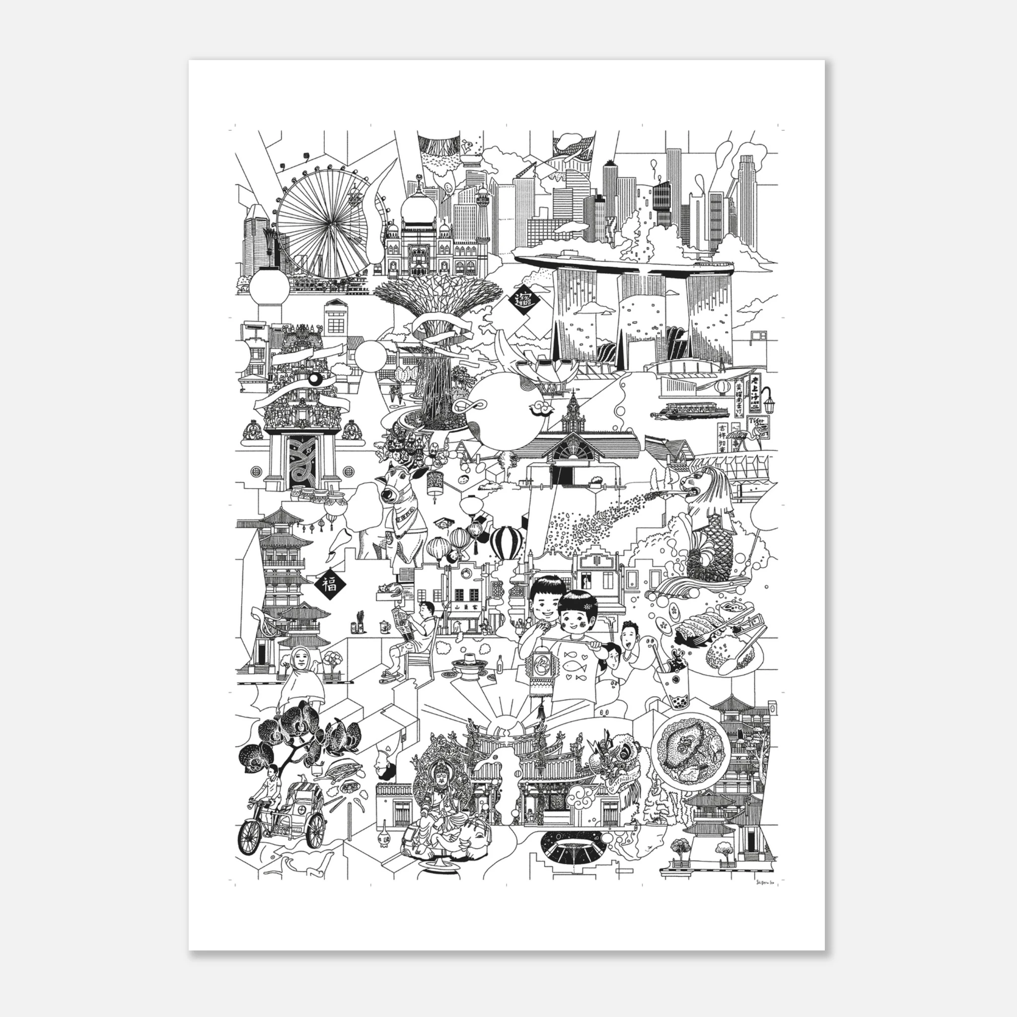 SINGAPORE- Fine Art Poster 50x70 cm / 20x28″ - Image 4